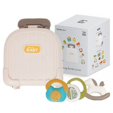 YaYa 新生兒手提箱搖鈴玩具, 混合顏色, 1個