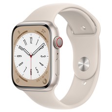 Apple 애플워치 8 GPS+Cellular, 41mm, 알루미늄, 스타라이트 / 스타라이트 스포츠 밴드