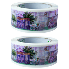 Airable 包裝用封箱膠帶 50mm x 100m B0210, 10 風景畫, 2個