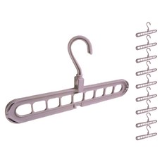 Ohmadang 多功能省空間衣架 可橫掛直掛旋轉型, 可可色, 10個