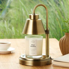 EinD 復古風融蠟燈 金色+大豆香氛蠟燭 280g, 白色婚禮, 1個