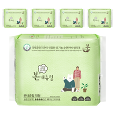 [비건라이프] 유기농본 내츄럴 생리대 날개형, 대형, 16개입, 5개