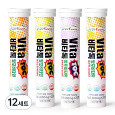 에버틴 비타톡 발포 비타민C 레몬맛+오렌지맛+청포도맛+블루베리맛, 80정, 12세트