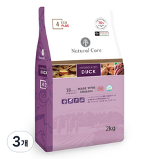 네츄럴코어 전연령 강아지 에코플러스4 건식사료, 오리, 2kg, 3개
