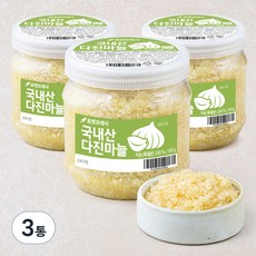 국내산 다진마늘, 900g, 3통