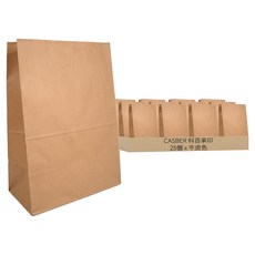 CASBER 科百承印 素簡無印牛皮平口抱袋, 牛皮色, 25個