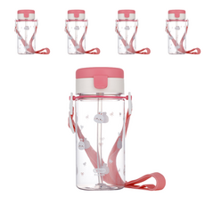 에디슨 유아용 프렌즈 흘림방지 에코젠 빨대컵, 350ml, 5개, 흰토끼래니