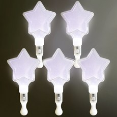 비에이비오 LED 큐티 응원 별 야광봉, 화이트, 5개