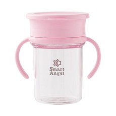 西松屋 Smart Angel 360度防漏水杯，200ml，6個月以上適用, 粉色, 1個