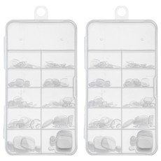 透明延長凝膠足部甲片雙面模 100p組, 單一顏色, 2個