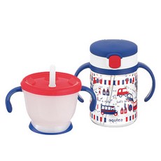 릿첼 AQ 첫걸음 머그 150ml + 빨대컵 200ml 세트, 1세트, 네이비블루