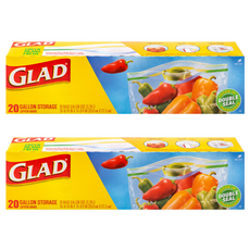 GLAD 佳能 四重寬版密封夾鏈袋 冷藏用, 大(L), 20入, 2個