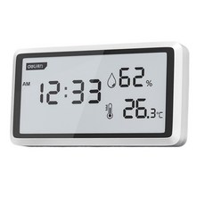 J.O. 桌上型溫濕度計 數位無線時鐘, 白色, 1個