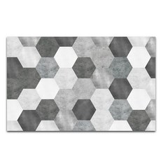 QiMart 升級加大獨家設計款 珪藻土吸水軟地墊 六角銀河百搭萬用, 六角銀河北歐風, 50 × 80cm