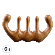 굿즈틱스 원목 괄사 두피 경락 마사지 빗 A형, 6개