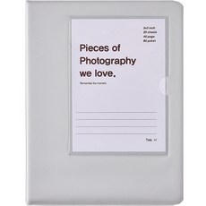 素色封面袖珍相冊 3*5cm, 灰色的, 40張