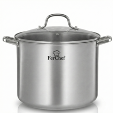 PERCHEF 電磁爐用大容量不鏽鋼湯鍋 18L, 銀色, 32cm, 1個