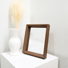 S&Design 木質桌上型化妝鏡, 棕色