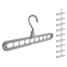 Ohmadang 多功能省空間衣架 可橫掛直掛旋轉型, 灰色, 10個