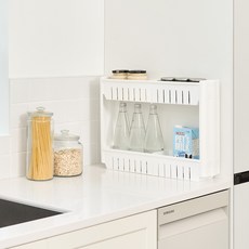 CASAMARU 移動式纖薄縫隙層架 2層, 白色