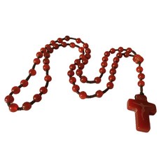 8mm 瑪瑙天主教念珠, 紅色, 1個