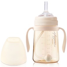 마더케이 베이직 PPSU 추 빨대컵, 200ml, 1개, 크림