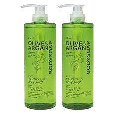 KUMANO 熊野油脂 Deve 橄欖堅果油保濕沐浴乳, 2瓶, 800ml
