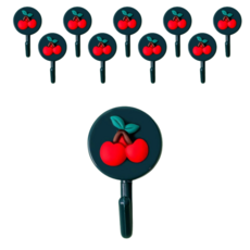 리빙홈디테일 러블리 접착 걸이, 10개, 앵두