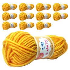 幸福編織 娃娃 菜瓜布 亞克力線, 129粉彩黃, 12個
