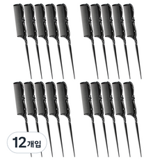 七星仿古尾梳 5p, 黑色, 12入