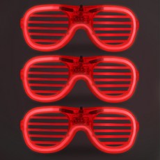 비에이비오 LED 와이드형 셔터쉐이드 파티안경, 레드, 3개