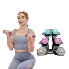 밸런시스 미용아령 0.5kg x 2p + 1kg x 2p + 2kg x 2p + 거치대 세트, 1세트