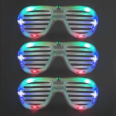 B.A.BIO LED百葉窗造型派對眼鏡, 透明, 3個