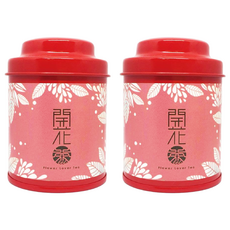無藏茗茶 工藝花茶 會開花的茶 紅色 小茶罐, 8g, 1罐, 2罐