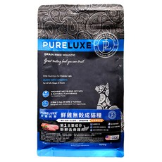 PURELUXE 純華 全齡貓用天然無穀挑嘴糧 400g 低升醣指數 添加益生元和益生菌, 雞肉 + 鮭魚 + 低GI蔬菜, 1袋