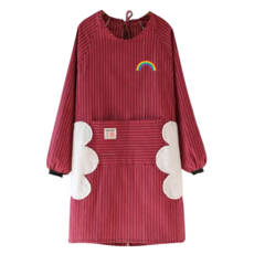 日系防水防油長袖工作服, 紅色彩虹, 1件