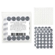 까사재클린 소음방지 충격완화 스티커 원형 펠트 패드 그레이 100p + 반구형 실리콘 범퍼 투명 100p 세트, 1세트