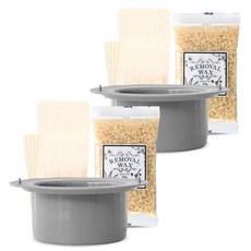 MOEND 專用矽膠容器+蜂蜜美體硬蠟豆 200g+木質抹刀 S號 5支+L號 30支, 2組