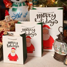 리드홈 크리스마스 선물 쇼핑백 12p, 산타화이트