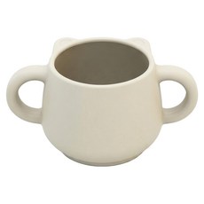 MODU'I BLUEMAMA 幼兒鉑金矽膠止滑雙耳熊杯, 搪瓷白, 1個