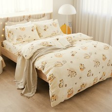 LAZYDAY BEDDING 小日常寢居 極柔暖法蘭絨兩用毯被床包四件組