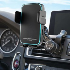 카멜레온360 차량용 핸드폰 고속 무선 충전 거치대 송풍구타입, 블랙, CM360-JOY-Z-AIR