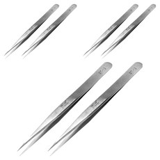 VETUS 프리미엄 트위져 스테인리스 정밀 핀셋 ST-12, 6개