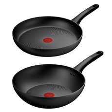 테팔 인덕션 티타늄 1X 데일리 컴포트 프라이팬 2개, 블랙, 프라이팬 30cm + 볶음팬 28cm, 1세트