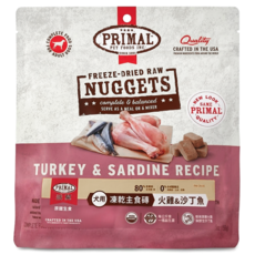 PRIMAL 派莫 成犬用 凍乾主食磚, 火雞 + 沙丁魚, 155g, 1包