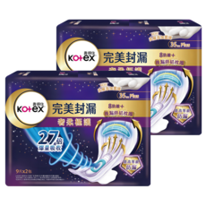 Kotex 靠得住 完美封漏 奢柔極護 夜用衛生棉, 35cm plus, 9片, 4包