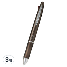 PILOT 百樂 Doctor Grip多功能筆 4色原子筆 0.5mm+自動筆 0.5mm, 灰金屬棕色, 3個