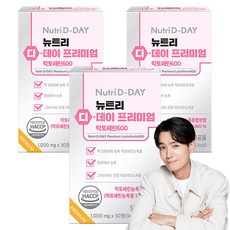 뉴트리디데이 프리미엄 고농축 락토페린 600 30g, 30정, 3개