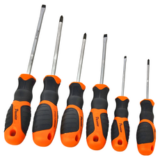 PANRICO 百利世 6件式複合雙色螺絲起子, S2合金鋼, 前端附磁, 1組