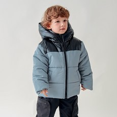 MARI N MORI 兒童金屬色塊羽絨外套